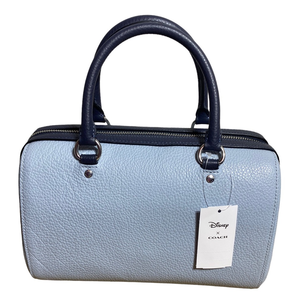 Disney X Coach Rowan Satchel with Ursula Motif Ice Blue Multi NWT - Picture 7 of 9